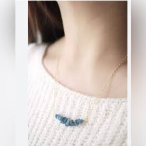 🌸🌼Handmade Sterling Silver and Lapis Lazuli stone bar short necklace